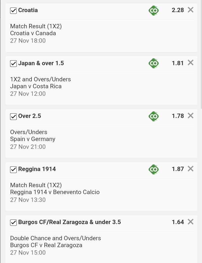 LwadsMlilwana's tweet photo. I just placed a bet with Betway. Tap here to copy my bet or search for this booking code in the Multi Bet betslip X3D14B011 https://t.co/4tzMXSImNB

Kick Off @12h00 Japan 🇯🇵 vs Costa Rica🇨🇷 https://t.co/QVwwjl0oQE