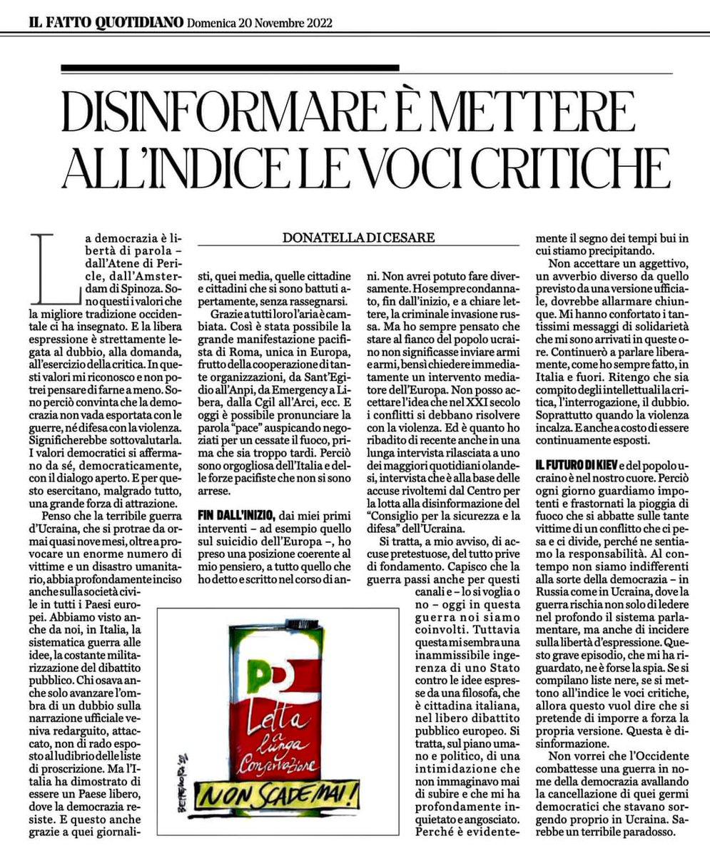 ChroniclesKiev's tweet photo. #dicesare Disinformare è mettere all'indice le voci critiche...

Disinformare è non comprendere che quelle stesse critiche spesso e volentieri fanno parte della disinformazione.

@fattoquotidiano @DiDonadice #stoporsini #disinformation #disinformazione https://t.co/pvdUejuzcx