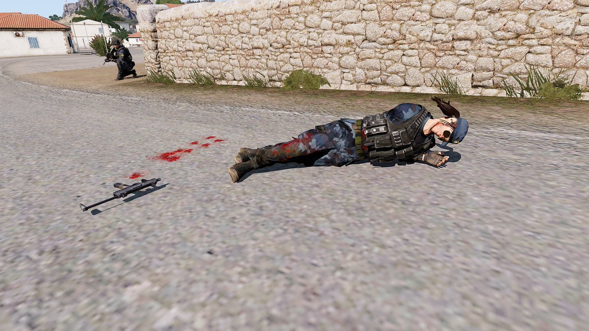 LID_Life_Gaming's tweet photo. Fighting may have calmed down in Altis but the danger still lurks around. Here are some snapshots of an IED blast that killed a young police woman few days ago. Contact #LIDsecuritysolutions now for affordable PMC services!
#arma3 #armascreenshot #altis https://t.co/ZkD4GjxxVB