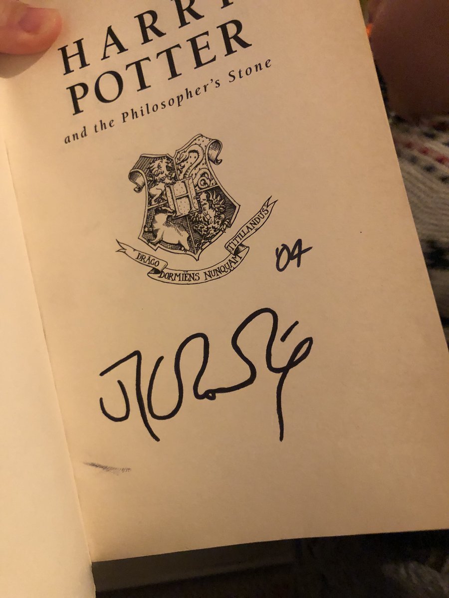 charla_roberts's tweet photo. @jk_rowling my grandma found this for my baby boy and said one day it might pay for his college (if he ever wanted to sell it) I am 99% sure it’s fake though 😕 could you confirm? https://t.co/fNSC8843vN
