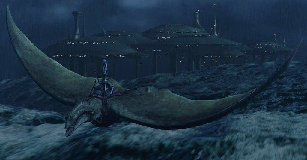 InformeBothan's tweet photo. Es bien sabido que en #StarWars no se tira nada, todo se recicla. Concept art de Ralph McQuarrie para Bespin (Episodio V) VS Aiwha en Kamino (Episodio II). #ItsLikePoetry ✨💚 https://t.co/ePJL8YDost