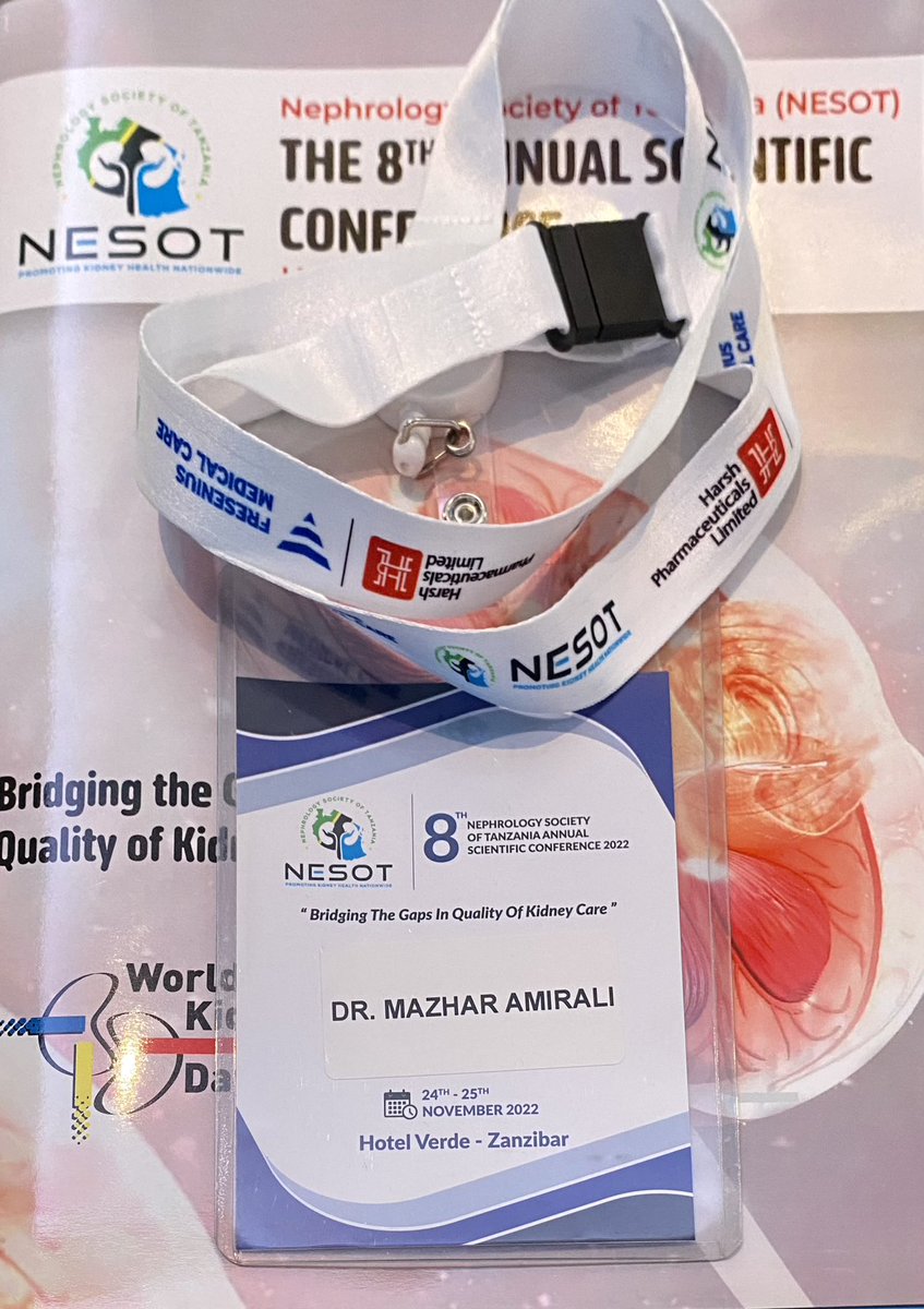 mazhar_amirali's tweet photo. Had the honour to give a talk at the 8th Nephrology Society of Tanzania (NESOT) Annual Scientific Conference. #NESOT is an @ISNkidneycare endorsed organization. #NESOTconference2022 https://t.co/Q8gOtSfKAo