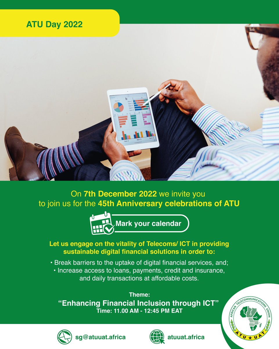 atu_uat's tweet photo. Excited to have, on #ATUDay; Hon. @AurelieASZ, Min. of Digital Economy & Coms #Benin, Hon. @Karim_BibiTriki, Min. of Post & Telecoms #Algeria/ ATU CPL Chair; H.E. Augustin Kibassa Maliba, Min. of Posts, Telecoms & ICT #DRC; & Min of Infor & Digitization-#Malawi, Hon Gospel Kazako https://t.co/nJMGEetwxT