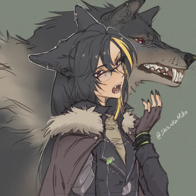 CSP sketch practice featuring my dragon oc Opheila except right now she is a werewolf because reasons -- 