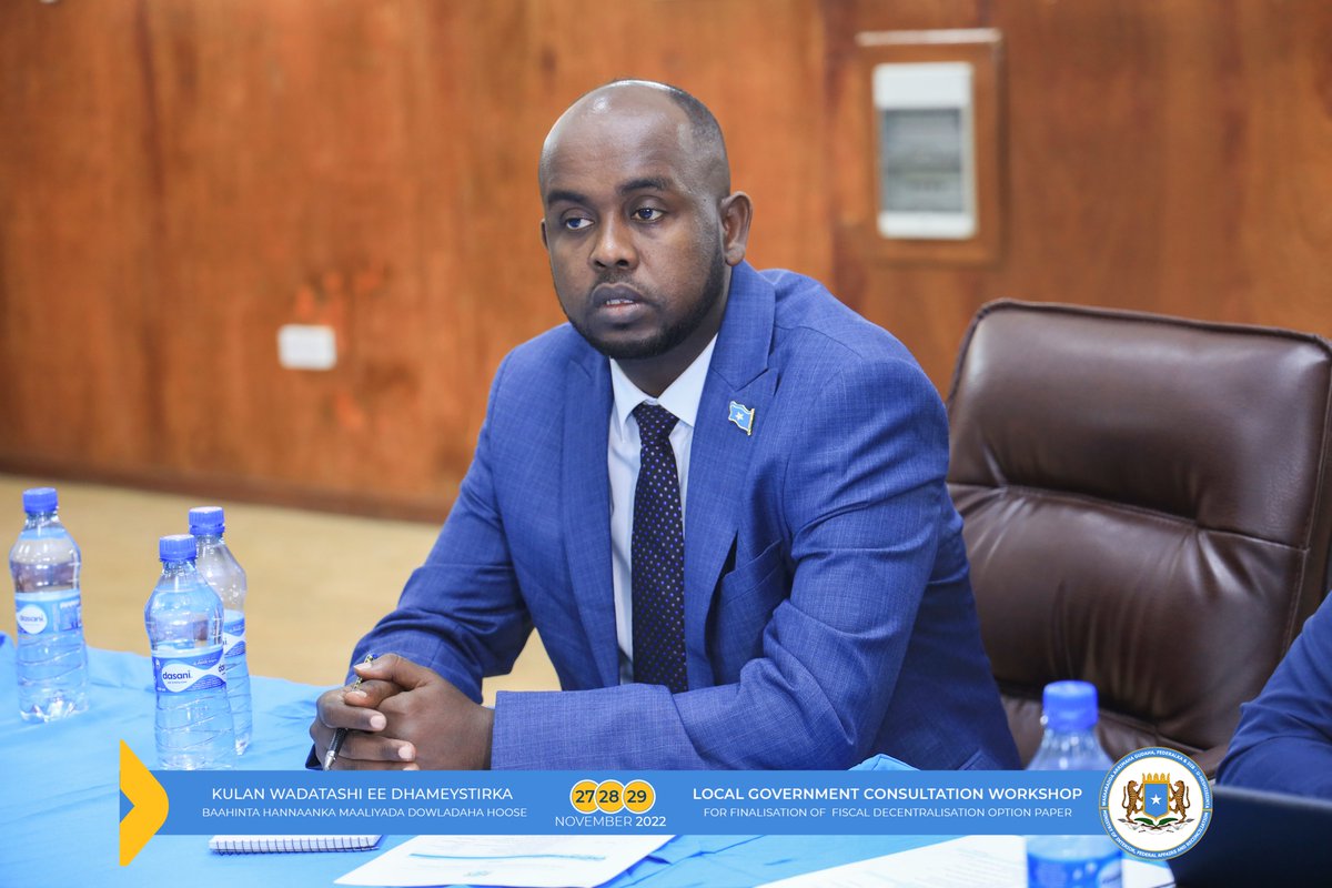 MoIFARSomalia's tweet photo. Happening now, presentations and discussions at the  Local Government Consultation Workshop on Fiscal Decentralization. 

#UNJPLG #FGS #FMS #BRAsom https://t.co/BZL8AAFzZW