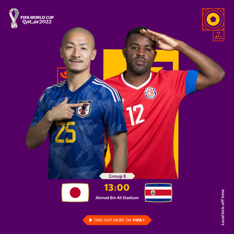 FIFAWorldCup's tweet photo. First match on the docket for today! 🔥 

#JPN v #CRC

#FIFAWorldCup | #Qatar2022