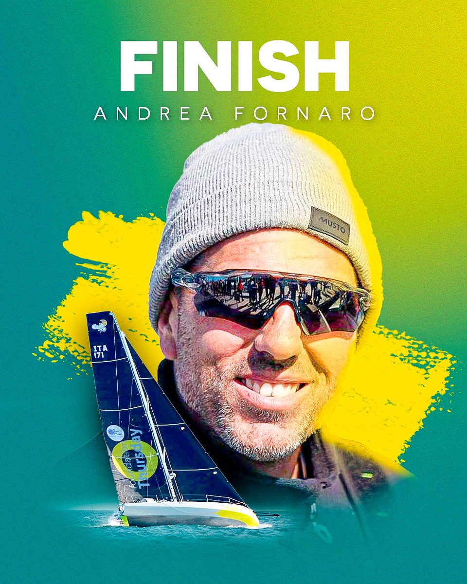 [(FINISH <a href="/AssoClass40/">Association Class40</a>🏁)]

Andrea FORNARO 🇮🇹 / skipper INFLUENCE, completes his #RDR2022 in 21st position of the <a href="/AssoClass40/">Association Class40</a>  ranking after 17 days 10 hours 30mn and 46sec of racing! 👏

ℹ️ more details ➡️ routedurhum.com/en/actualite/9…
