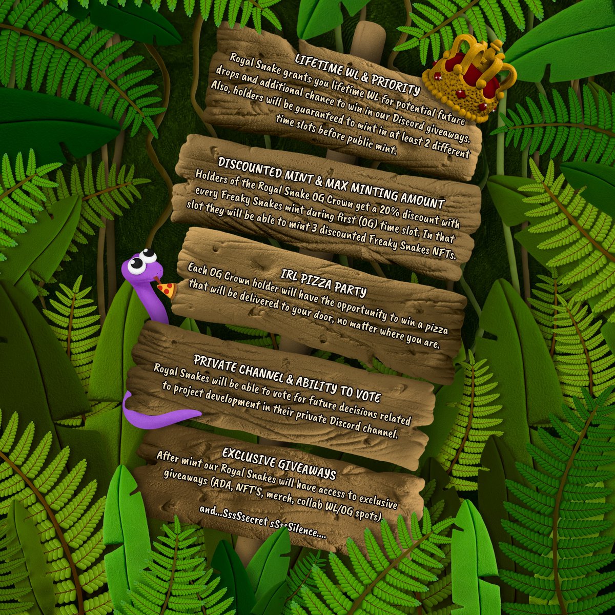 ugodigi's tweet photo. Wake up, and join the snakes.
The team at @FreakySnakes has been building, and offering amazing incentives to both the crown and becoming a royal snake. Join the discord and grab one of the few WL slots remaining, if lucky you could get a crown.
#Cardano #FreakySnakes #NFT https://t.co/wXzOP7MXnM