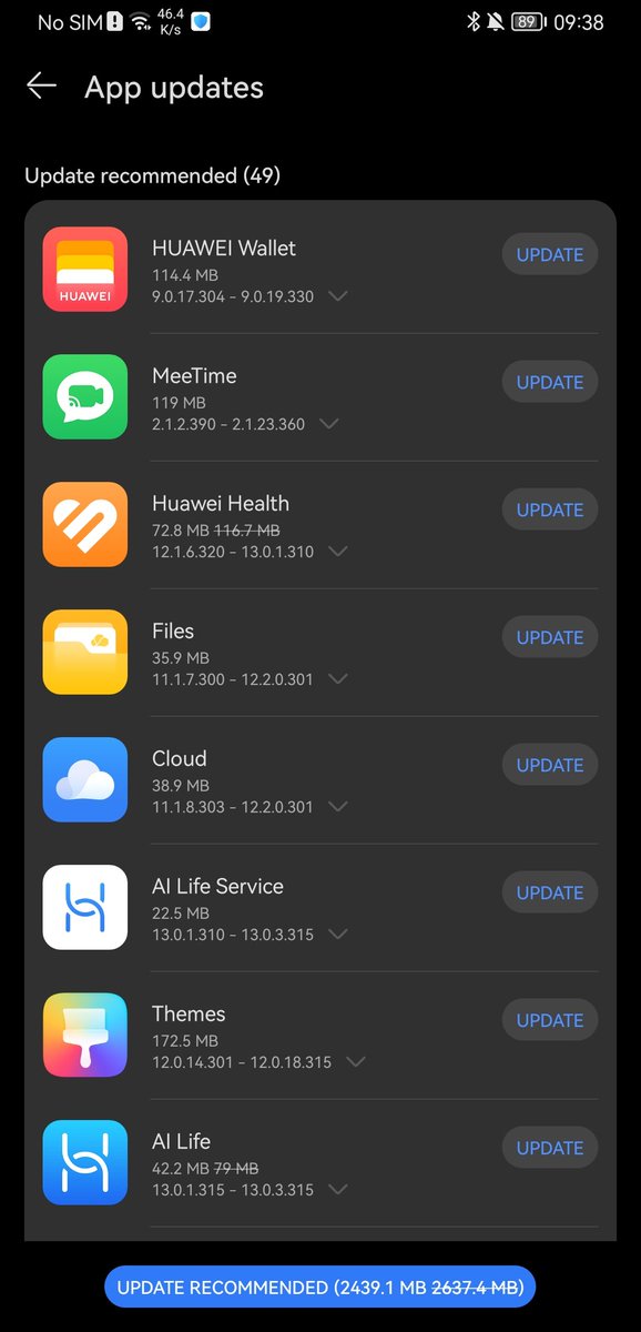 fabrizio_degni's tweet image. Fun facts 😊 I powered on my #Huawei #Mate20x to see if any update for the #HarmonyOS2 was released, it was parked for 2 months so far.
I got the update you see but also... More than 2Gb to apps updates 😝
#HuaweiMate20X #myhuawei