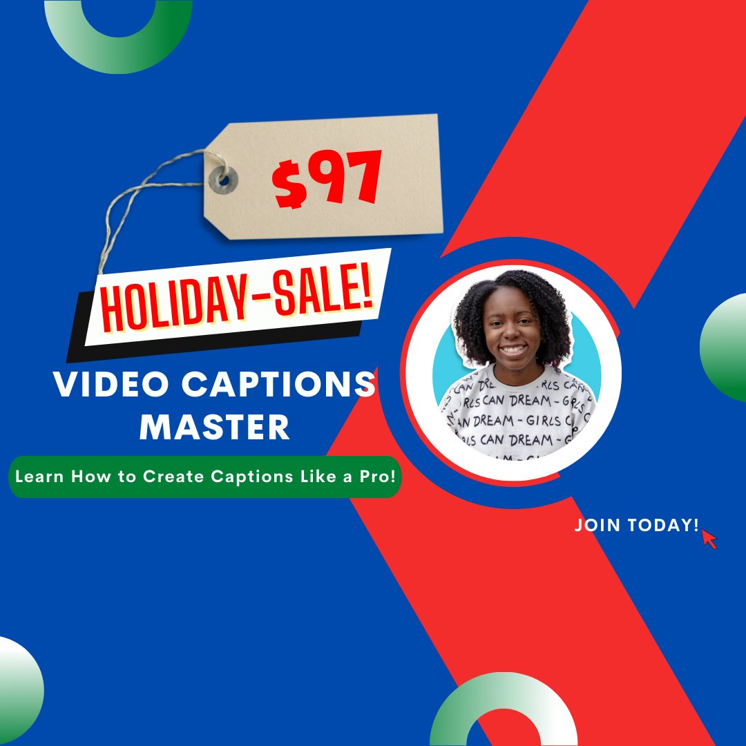 AbbyTeachAfar's tweet photo. I create captions almost daily for some awesome brands. I know this is a pain for many people so I am running a Holiday sale to teach what I know about creating engaging captions from your phone, websites and software. Link in bio :)
#creatorcoach #videocaptions #holidaysale https://t.co/1HqLMeNVyj
