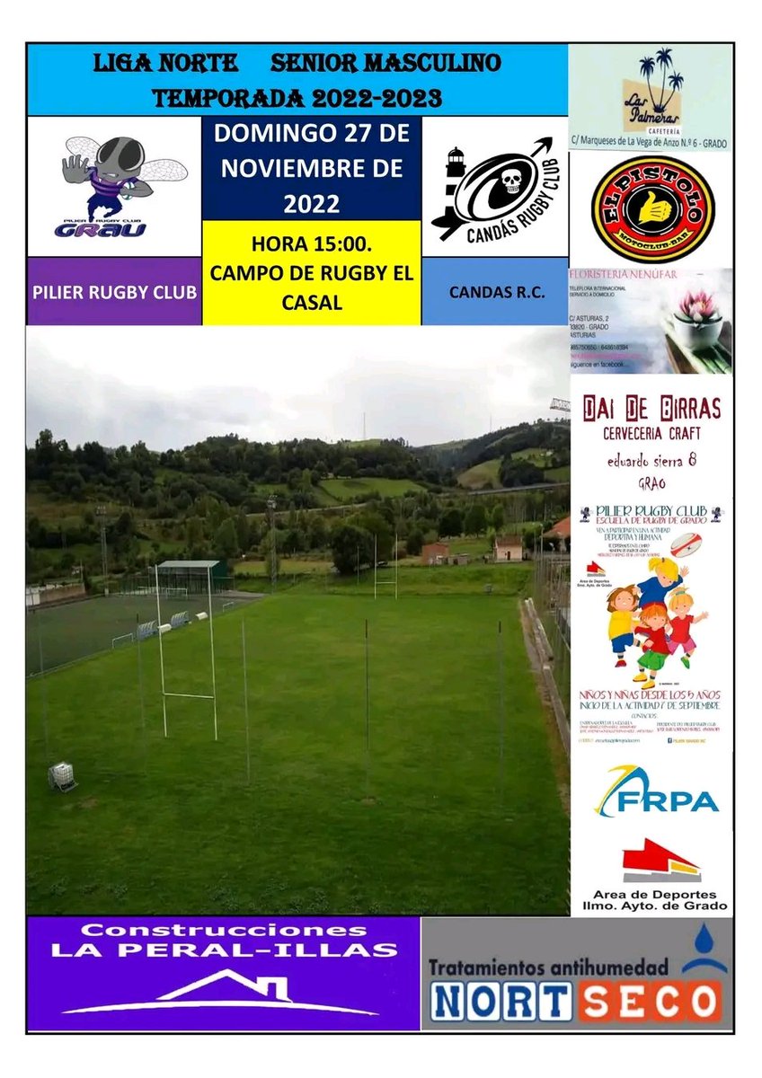 Nuevo partido, nueva ilusión. Hoy domingo 27 a las de 15:00:

PILIER RUGBY CLUB vs CANDAS RUGBY CLUB

Os esperamos en el templo moscón.