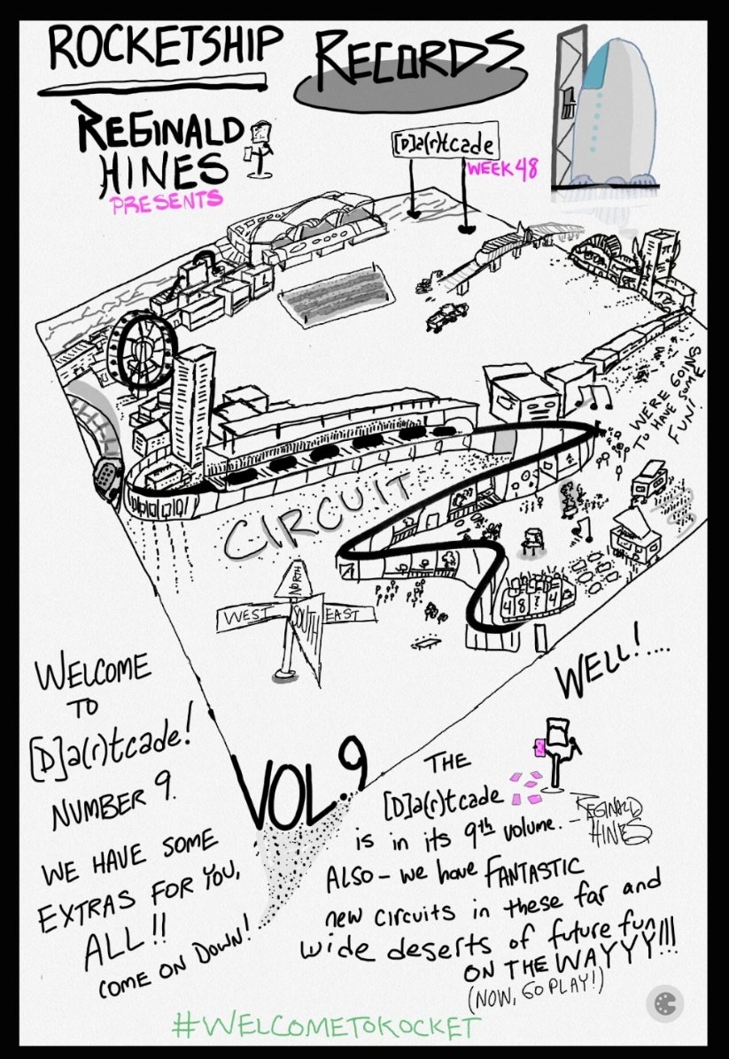 rocketradioffm's tweet photo. @48thand4th | Reginald Hines Presents:
The [D]a(r)tcade Vol.9 (Week 48 Hyper-Elegant Deluxed, Deep Dish Desert Edition, 
<North|East|West|South> Collection)

#DartcadeLIVE 
#WelcomeToRocket
#RocketshipRecords
#FortyEightFour
#SaturdayNight
#Dartcade
#Music
#Art https://t.co/BgeIuuis39