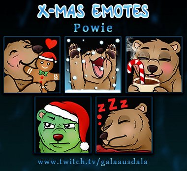 Weihnachtsemotes für <a href="/PowieGaming/">Powie</a>  gezeichnet. #emotes #emoteartist