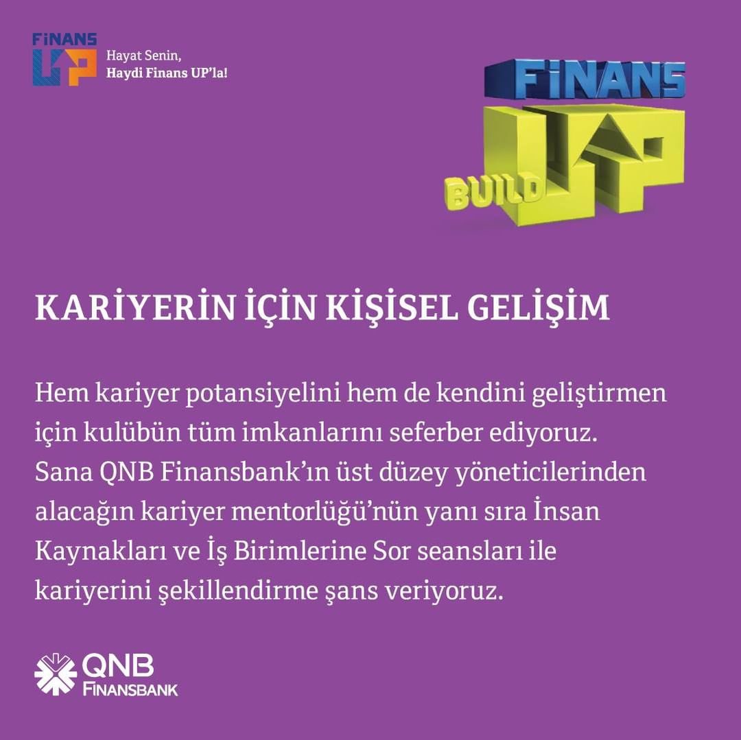 qnbturkiyeik's tweet photo. QNB Finansbank, seni her zaman ileriye götürecek kariyer kulübüne davet ediyor : FİNANS UP!
Detaylı bilgi ve başvuru için linke tıkla!
https://t.co/Ldkl4uWM9o
#QNBFinansbankKariyer #FinansUP https://t.co/tmDp9YN4uc