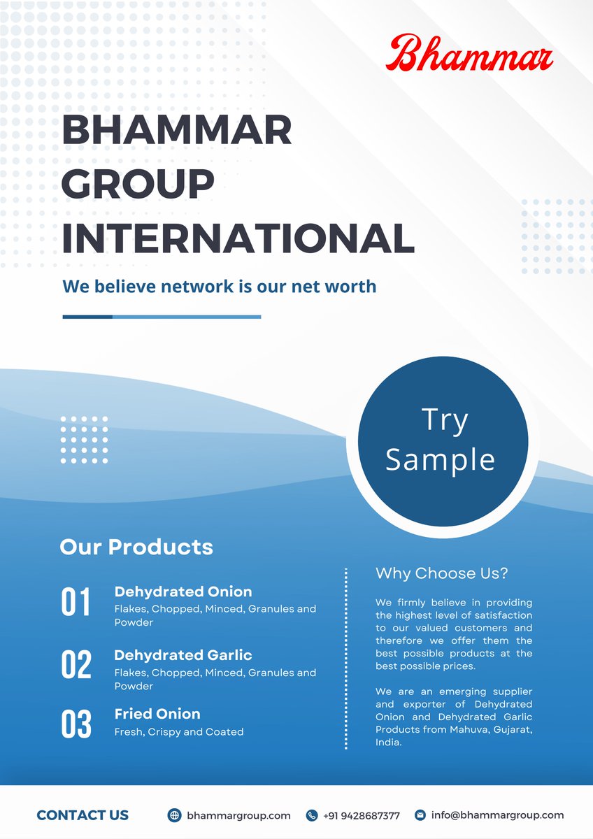 sunil_bhammar_'s tweet photo. What is the Scope for Dehydrated Vegetables in the Processed Food Industry?

Answer: https://t.co/6tNFpunIFQ 

#bhammargroupinternational #driedonion #driedgarlic #FoodIngredients #Soups #Sauce #Pasta #waiwai #Pizzat #Mayonize #Pickles #Chutneys #Noodles #Flavours #Savoury https://t.co/G9gRQdayH3