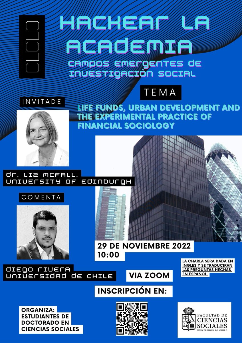 plataformasdt's tweet photo. El 29 de noviembre 🗓️ a las 10:00 horas se realizará el seminario (vía zoom) "Hackear la Academia: Campos emergentes e investigación social". Presenta Liz McFall (University of Edimburgh), y Comenta Diego Rivera (Universidad de Chile). Inscripciones en: https://t.co/MEyhoqO3ZF https://t.co/r7WUgimbhC