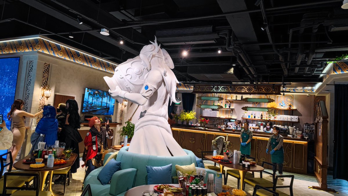komichi5519's tweet photo. #FF14 New FFXIV themed restaurant in Shanghai.  so excited to be invited here yesterday.😆😆😆 https://t.co/kSOXzK1ROi