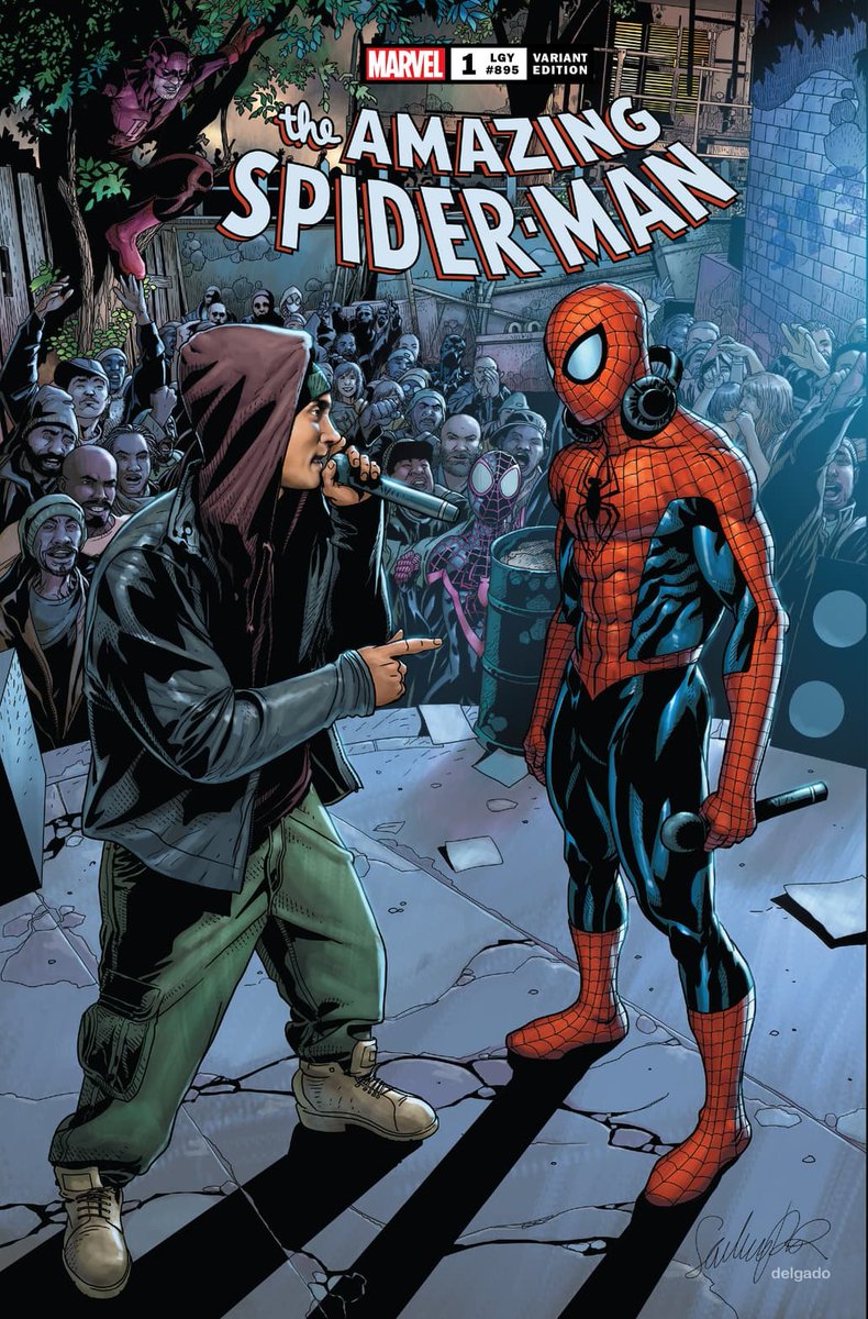 RT @ThatEricAlper: A new 'Amazing Spider-Man' #1 Marvel Comic pits Spider-Man against Eminem in a rap battle. https://t.co/8my8K9BvId