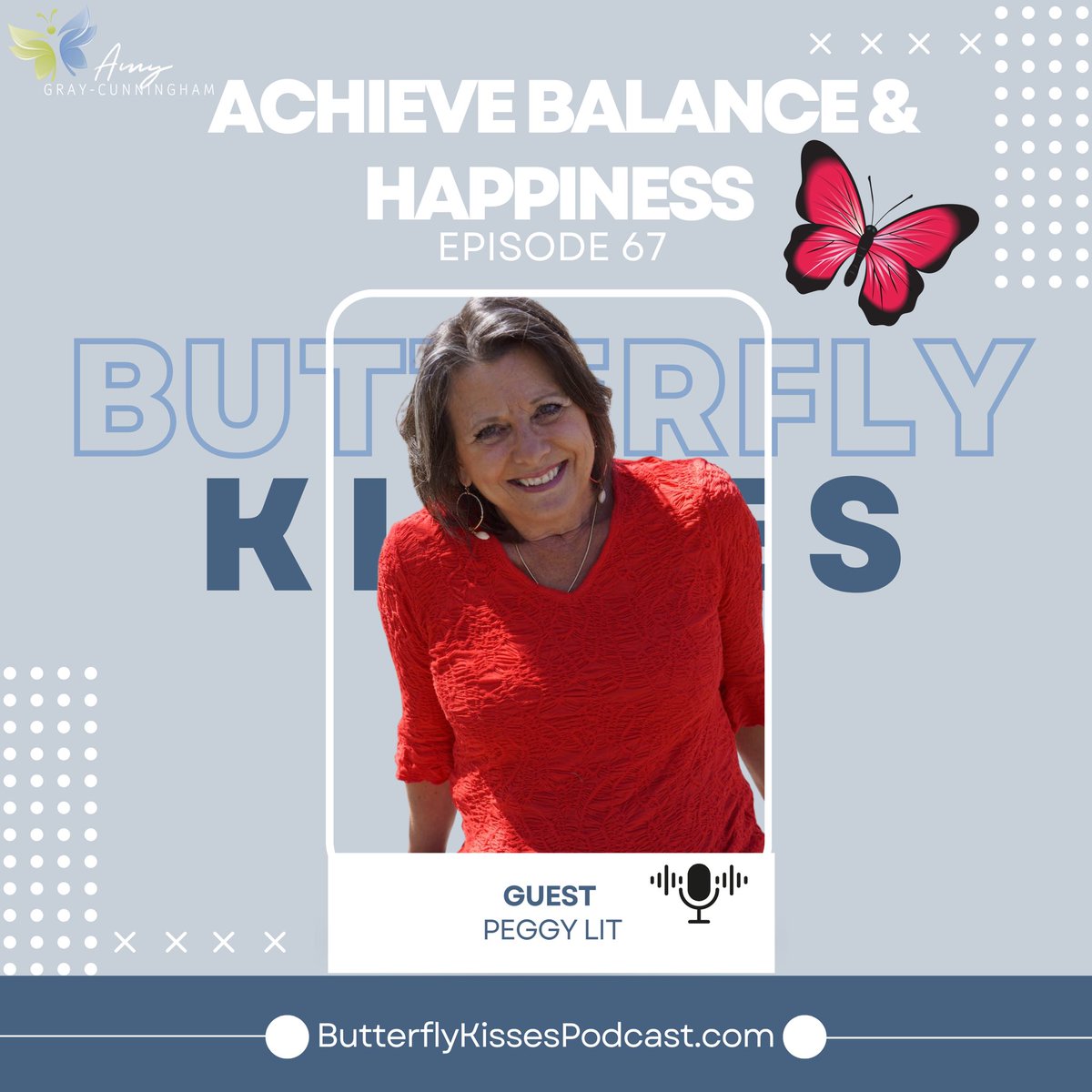#ButterflyKissesPodcast, Eps 67
Peggy Lit: Achieve Balance and Happiness
Available to listen on all podcast apps, or here:

Podcast bit.ly/ButterflyKisse…
YouTube youtu.be/4AtdyB29vv4

#amygraycunningham #PeggyLit #oneness #Happiness
#balance #awakenedheart
