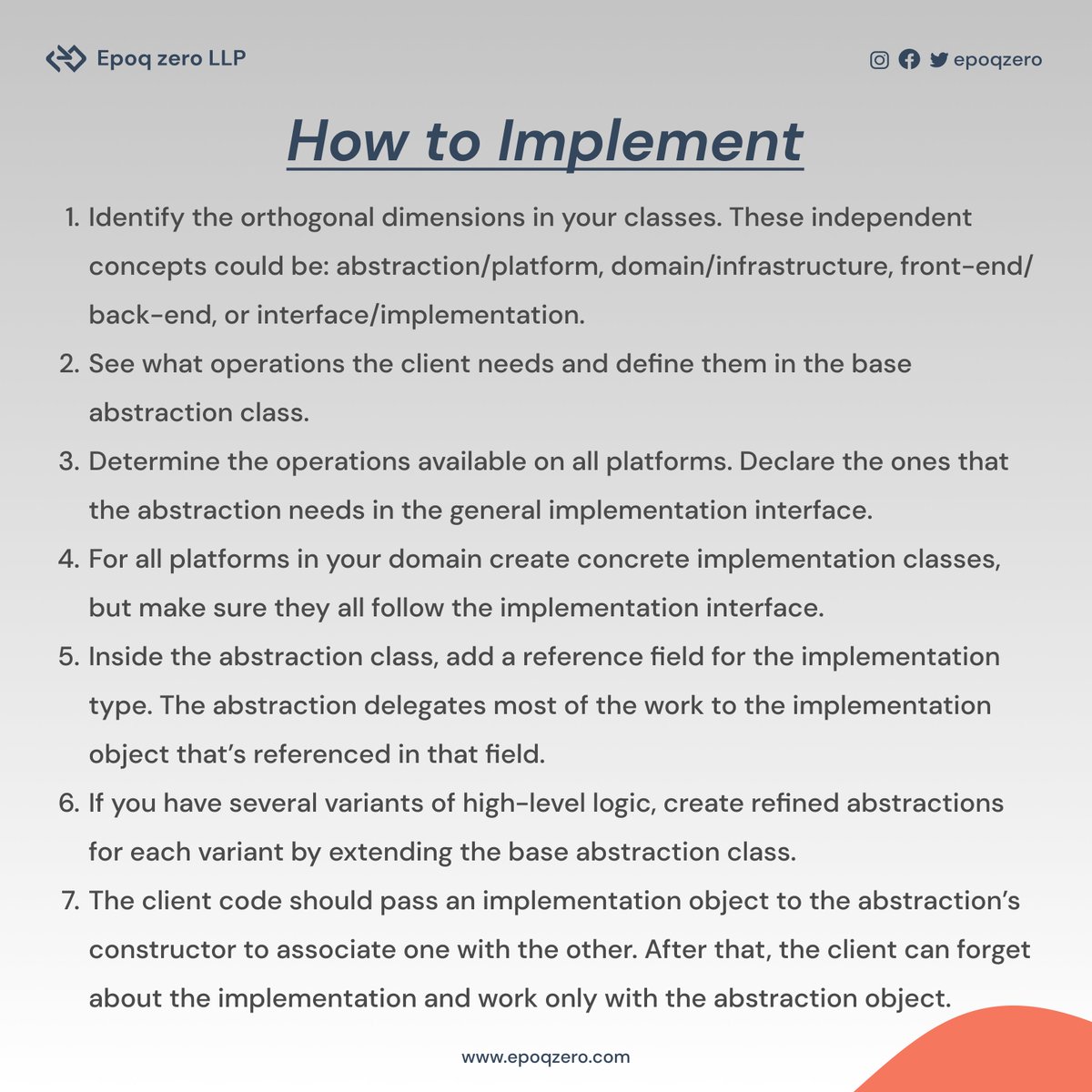 epoqzero's tweet photo. In a word, abstraction is about the overall idea and implementation is where we actually care about how something is done. Check out this post to learn more!

#abstraction #implementation #softwaredeveloper #coding #dev https://t.co/9QhP6ZXBvu