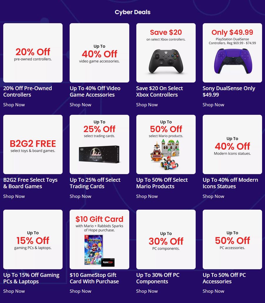 Cyber Monday Sale via GameStop. https//t.co/ecZUDIoOtk Cheap Ass Gamer