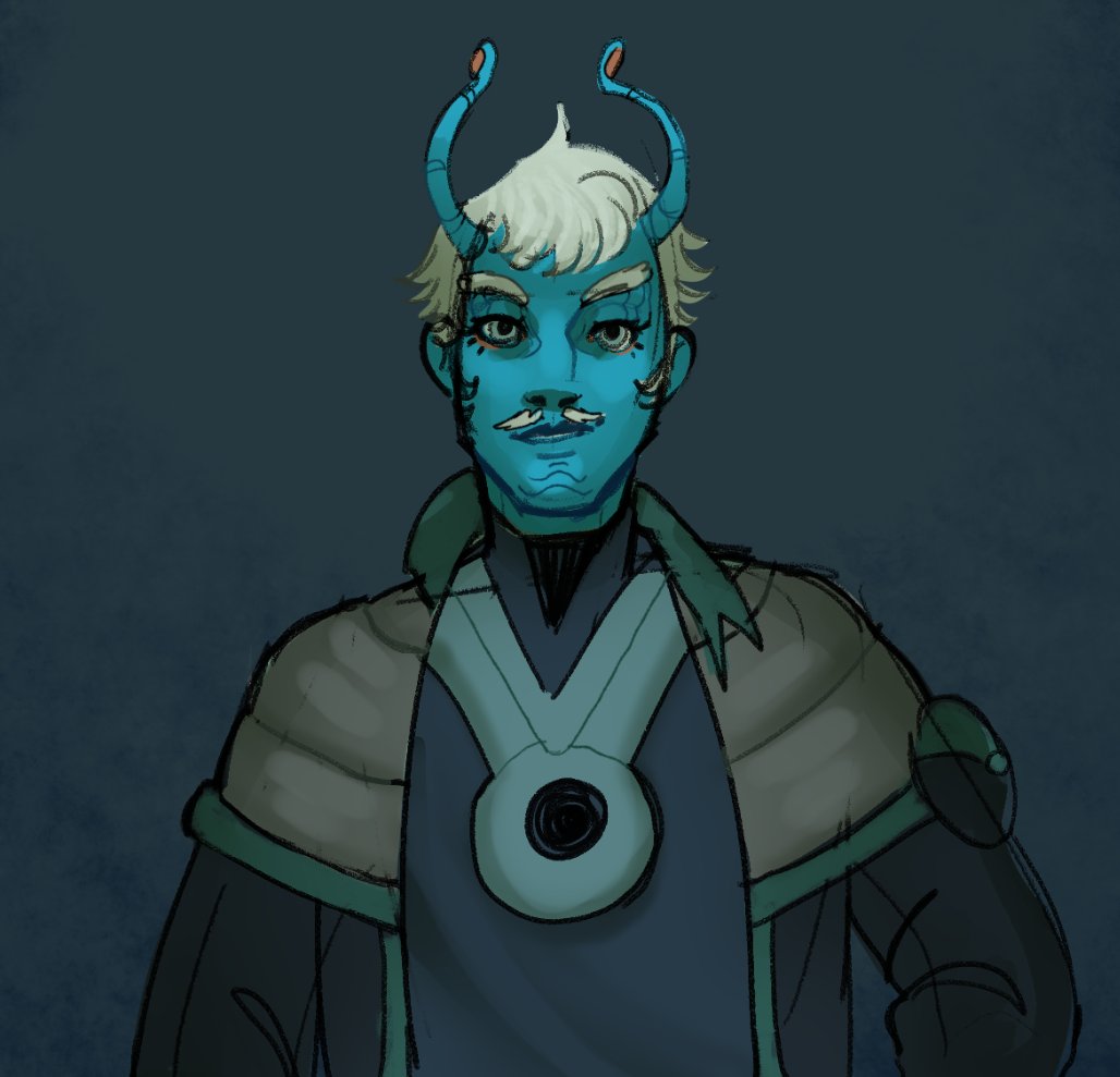 Tr'vyshondiz th'Halorik, pictured late 9th century.
A sailor, maritime engineer, and loving husband to 3. He served on the ISE Kumator as an engineer before he enlisted to join the Astronautical Exploration Guild to work on the system needed to break orbit from Andor's grasp. 1/6