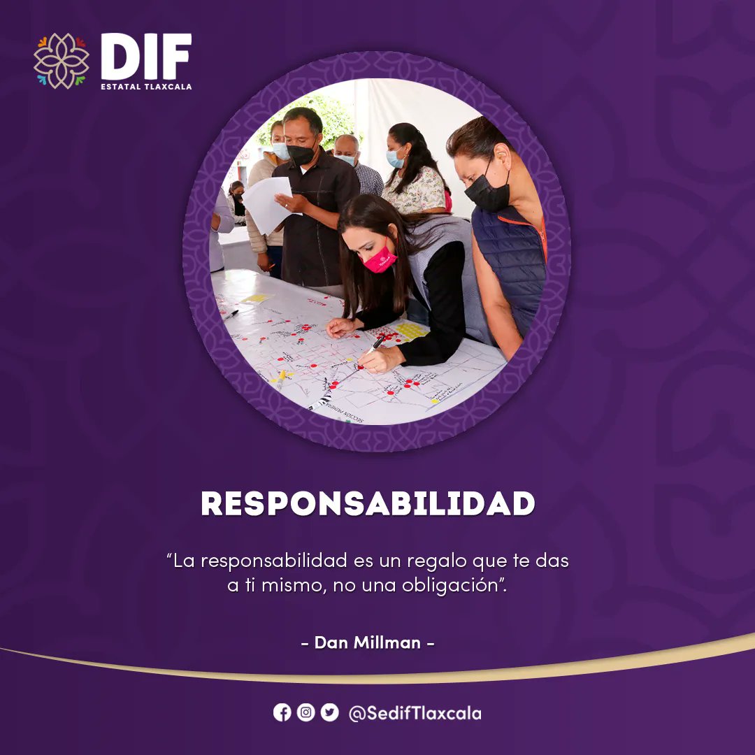 SedifTlaxcala's tweet photo. En SEDIF Tlaxcala estamos comprometidos con el valor de la #Responsabilidad 
Se caracteriza por la capacidad de actuar de la manera correcta y #comprometerse con propósitos conjuntos. 

Nosotros estamos para ti ¡Acércate a nosotros! 🙌🏻💜 

#Tlaxcala #SEDI https://t.co/YqxswZEWxP