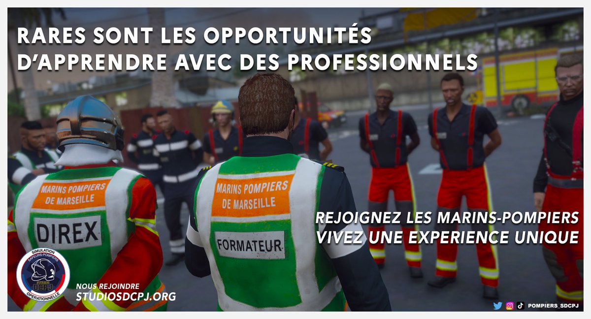 #DimancheRecrutement ⚡️

Qu'attendez vous pour rejoindre une équipe pleine de motivation et de connaissances 🚒

studiosdcpj.org -  linkr.bio/pompiersdcpj
"Notre vocation, susciter la votre" <a href="/StudiosDCPJ/">STUDIOS DCPJ 🇫🇷🇪🇺</a> 

#fiveM #serveurRP #gtaVrp #simulation #sapeurspompiers #pompiers