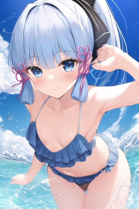 神里綾華水着詰め合わせ #女の子 #NovelAI #おっぱい #神里綾華 #原神 #水着 #マイクロビキニ  