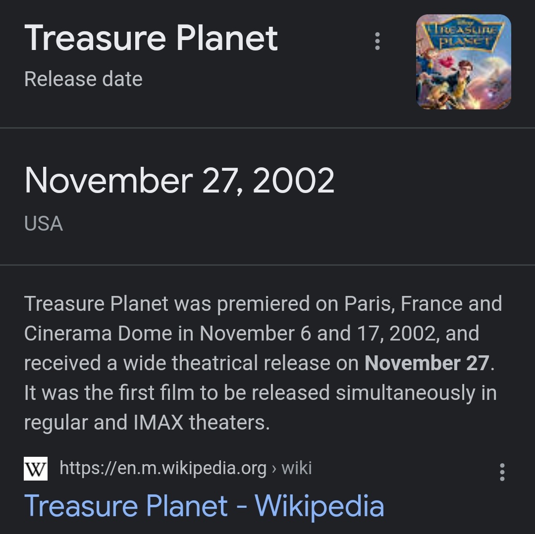 SquishyHeart1's tweet photo. Happy 20th anniversary to Treasure Planet <3 https://t.co/j4IsHzrDEI