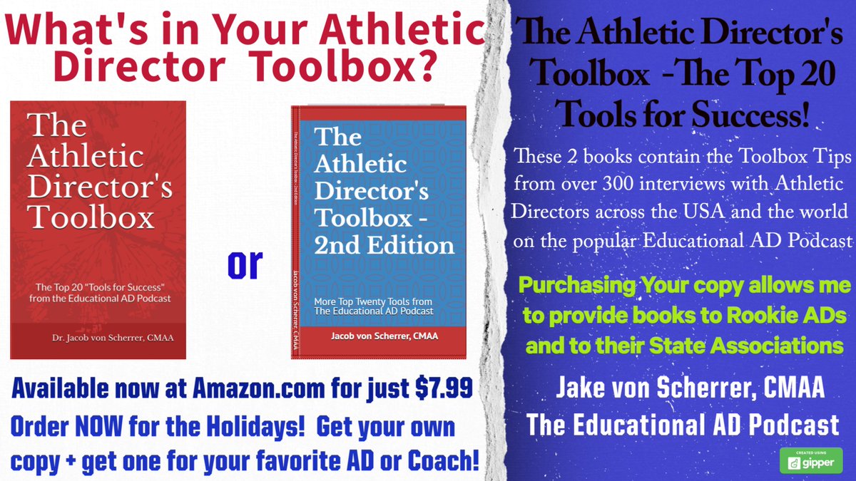 HAPPY HOLIDAYS!  Looking for a great gift idea? Get yourself one and get one for your favorite AD!  New episodes - and new tools - this week!
anchor.fm/educational-ad…
Thanks for Listening and for READING! <a href="/coach_ad/">Coach & AD Magazine</a> <a href="/CoachTools_/">CoachTools</a> <a href="/NACDA/">NACDA</a> <a href="/SportsLeaders/">Sports leaders network</a> <a href="/BSNSPORTS/">BSN SPORTS</a> <a href="/spmahub/">Sport Management Hub</a> <a href="/NASSM/">NASSM</a>