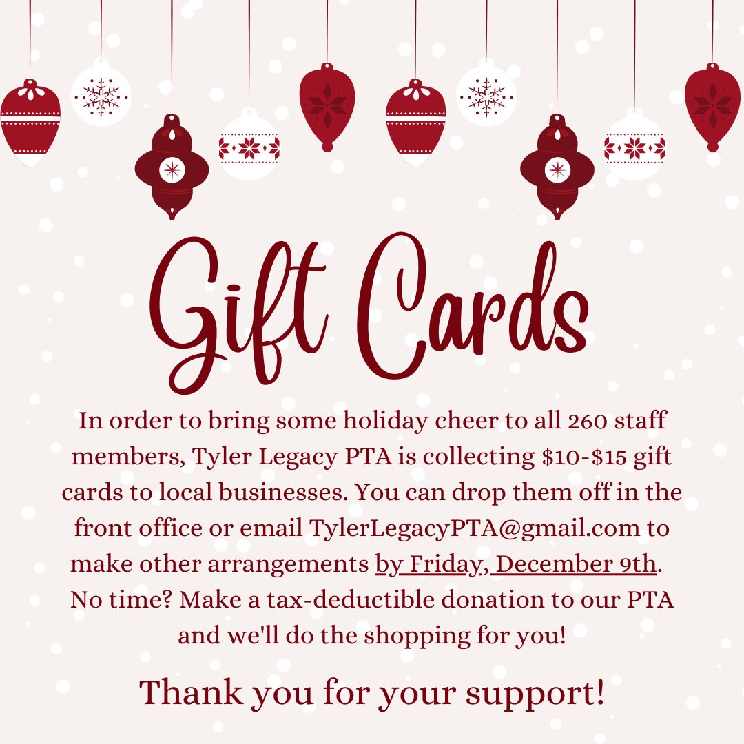 Link to donate: my.cheddarup.com/c/gift-card-pu… <a href="/TLRedRaiders/">Tyler Legacy High School</a>