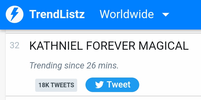 DJPGlobalOFC's tweet photo. No.2 Nationwide
No.32 Worldwide

ao 10:19pm

KATHNIEL FOREVER MAGICAL
#StarMagicalChristmas https://t.co/24jMlitI2W