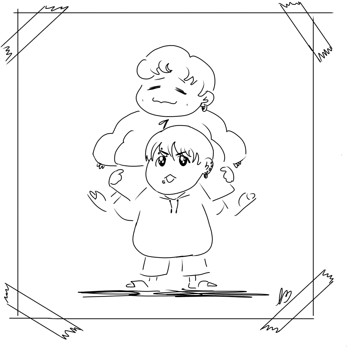 Lud55086506's tweet photo. Doodle little channie and jungkookie #btskz https://t.co/mJVsMQAmh8