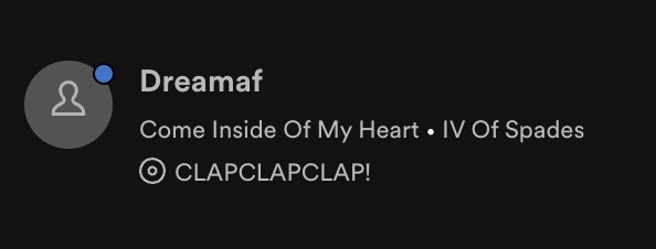 dwtspotify's tweet photo. Come Inside Of My Heart • IV Of Spades

11.29 am CLST https://t.co/q9dKVc3CTv