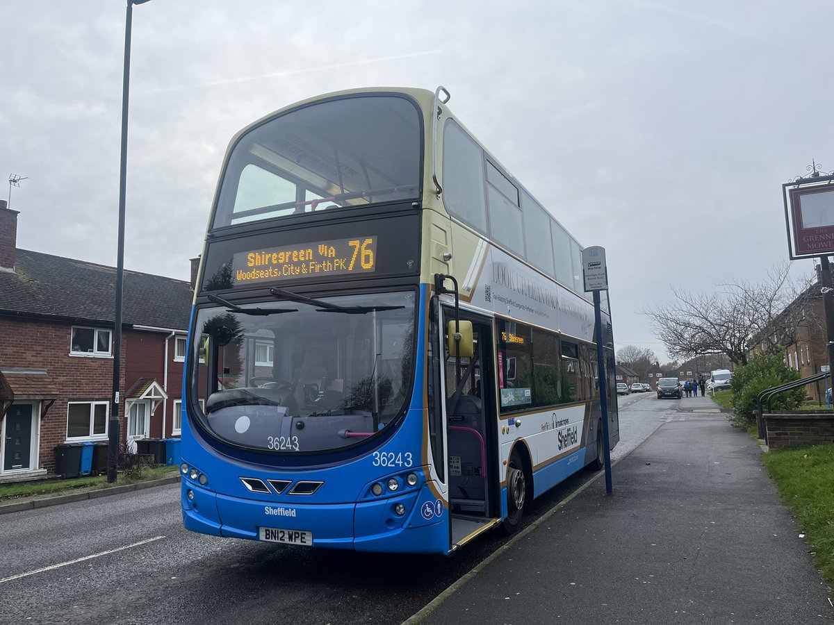 The last and final bus for me today is 36243 on service 76 till 18:07. Sunday 27 November 2022