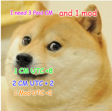 I need 3 Paid Collab managers and 1 mod. Timezone requirement on the picture below. Drop your discord in the comments and DM me info about you on discord "Pedro xd#2750"