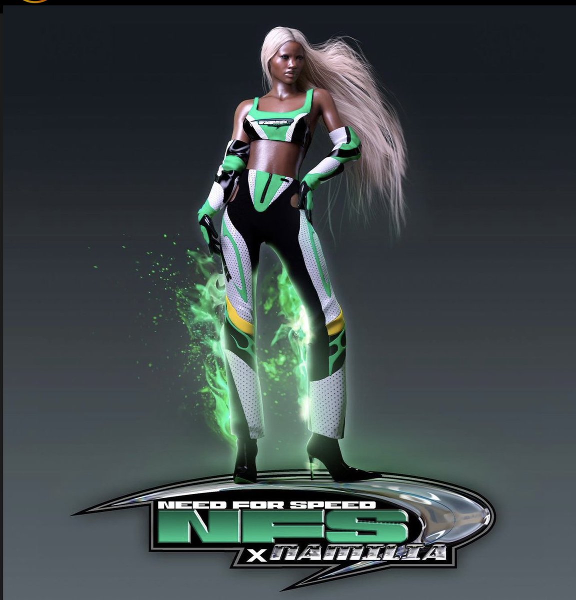 PaigePiskin's tweet photo. One of my favorite clothing brands ‘Namilia’, designed six in game items for players to choose from for upcoming Need for Speed game launching in 2023. So cool!! 🔥🔥🔥🔥 #web3 #digitalfashion https://t.co/0oQdbaIAvA