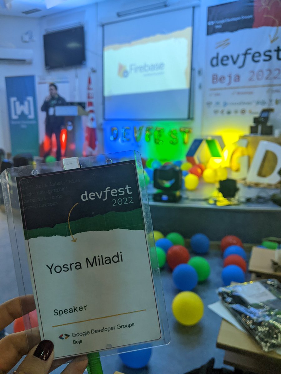 Thank you <a href="/Awatef_Riahi/">Awatef Riahi</a>  for the invitation ☺️ I m happy to be part of Devfest Beja 2022 for the second time #gdg #googledevelopersgroup #gdgmena #WTM #womentechmakers