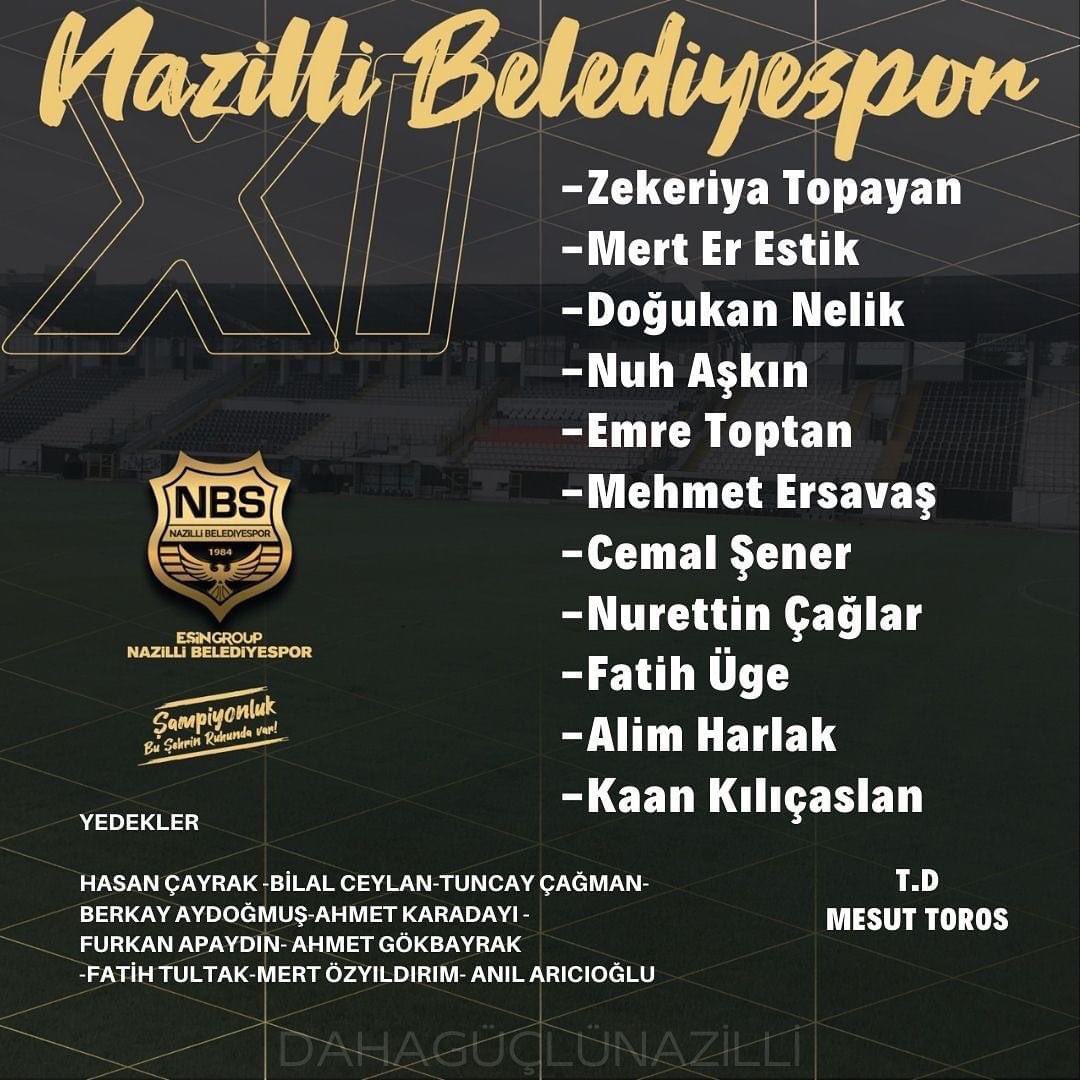 nazillispororg1's tweet photo. Şanlıurfaspor Karşılaşması Kadromuz💪

#HaydiNazilli
#DahaGüçlüNazilli https://t.co/PMSxSQSHUP