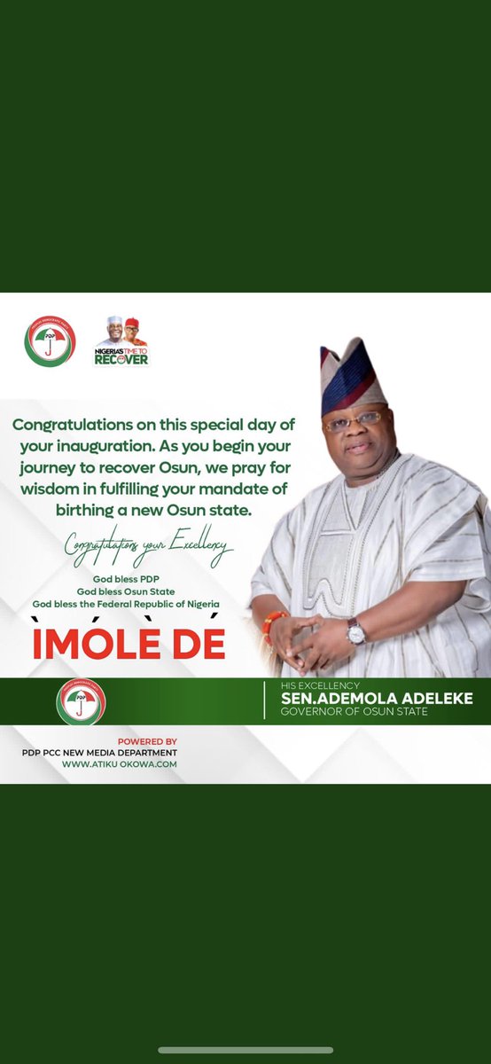 bashuberh's tweet photo. We have done it, and we shall do it again, imole it de! #RecoverOsun to #RecoverNigeria come 2023.
#AtikuKawai
#RecoverNigeria
#OsunAdeleke https://t.co/SfNDFFsdcw