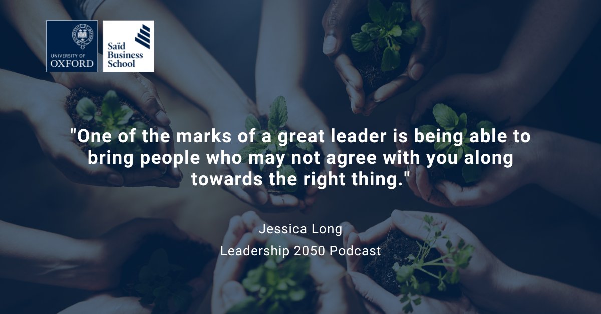 🌱 Don’t miss our Leadership 2050 Podcast: 'Use your power to change the things that matter.’  ♻️ Circular economy pioneer Jessica Long <a href="/jessicalongdev/">Jessica Long</a> talks about the big idea that’s revolutionising business and what it takes to be a great leader. oxsbs.link/3gCElPT