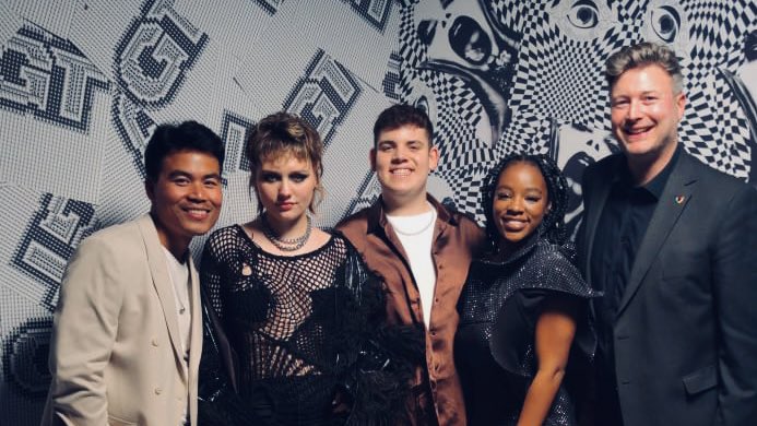 RupertBAbbott's tweet photo. Special to meet some of the lovely #Heartstopper cast at #GTHonours and to have the chance to tell them about @GiveOut_Org. #LGBTQI #HumanRights https://t.co/gexMELrQuo