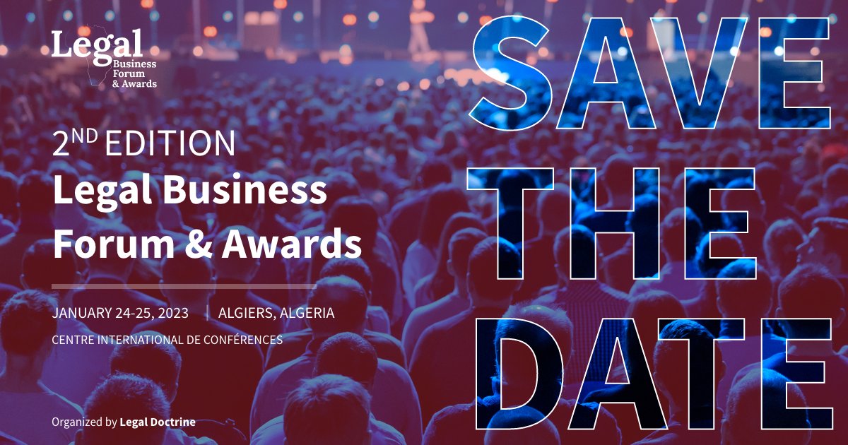 Ne manquez pas le plus grand rendez-vous du droit des affaires en Afrique @legal_business_forum les 24 et 25 janvier 2023 au <a href="/cic_alger/">cicalger</a>.

#legal #business #lbf23