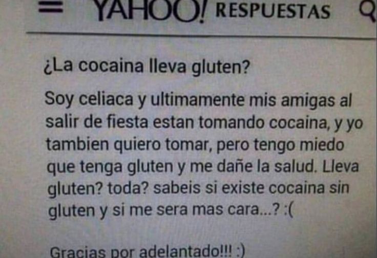 cocaína sin gluten