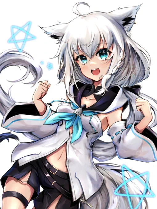 初期衣装で白上さん #絵フブキ 