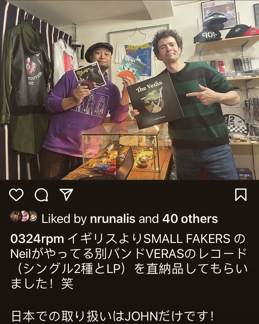 theverasmusic's tweet photo. Limited quantities of @theverasmusic vinyl releases now available instore at JOHN in Koenji, Tokyo. @spinoutnuggets #VForVeras https://t.co/2K9xScveoe