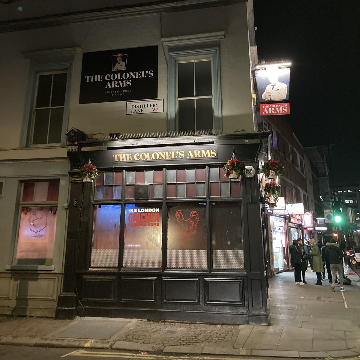 UB1UB2's tweet image. KFC have just opened its first ever pub in Hammersmith, West London where you can indulge in pints and order KFC straight to your table