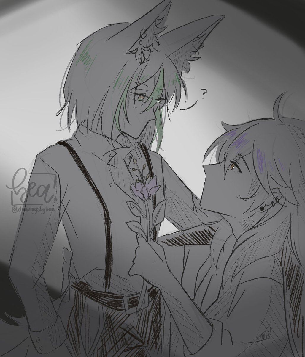 Idk what im doing, but i kinda like how tighnari turned out

Day 2 : Mafia AU
Day 3 : Gift

#cynonari #tighnari #cyno #CynonariSFWWeek #genshinimpact
