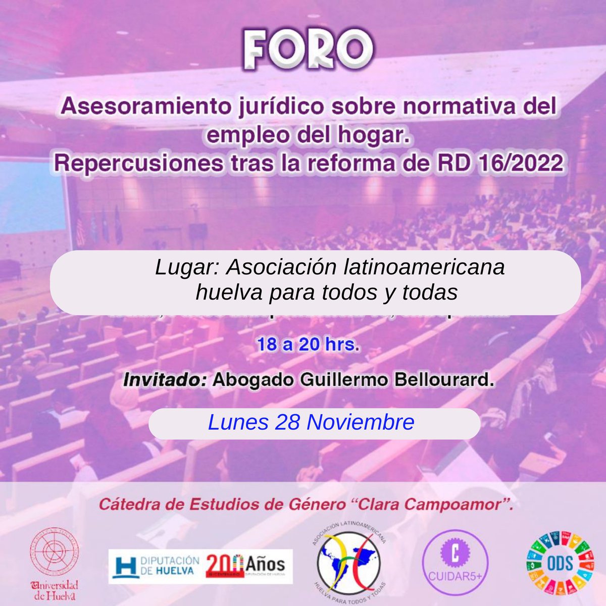 ProyectoCuidad1's tweet photo. ¿Eres trabajadora del hogar y de los cuidados? 

Te invitamos este lunes 28 de noviembre al Foro de asesoramiento jurídico sobre normativa del empleo del hogar. Repercusiones tras la reforma del RD 16/2022. 🤓 https://t.co/04VVcao0RQ